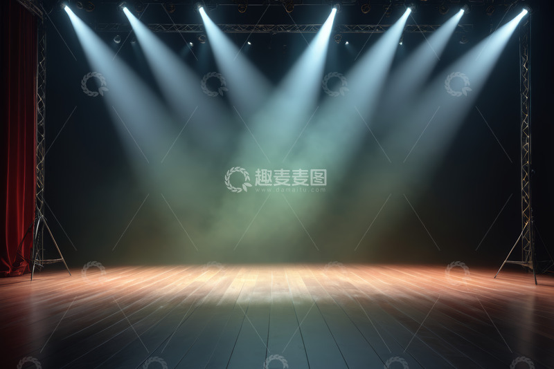 高清大图下载【趣麦麦图】聚光灯下的空旷舞台