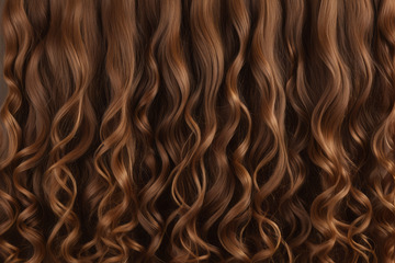 棕色波浪长发动感美发素材
