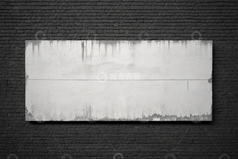 高清大图下载【趣麦麦图】黑砖墙挂白色纹理装饰板