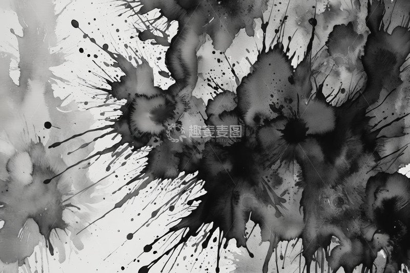 高清大图下载【趣麦麦图】黑白水墨泼墨艺术背景