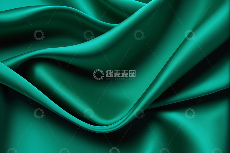 高清大图下载【趣麦麦图】绿色丝绸布料纹理