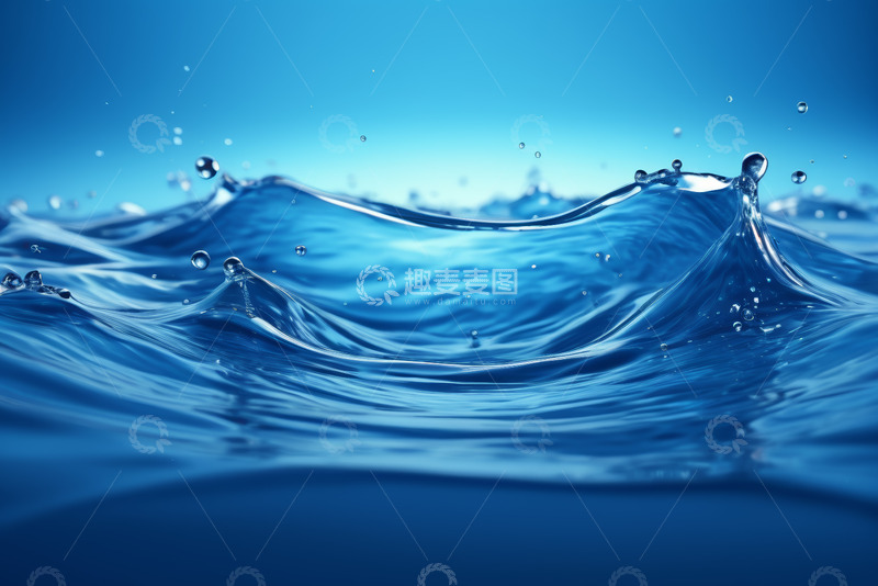 高清大图下载【趣麦麦图】蓝色水花飞溅场景