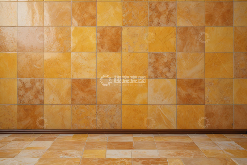 高清大图下载【趣麦麦图】室内黄棕色瓷砖墙面地面素材