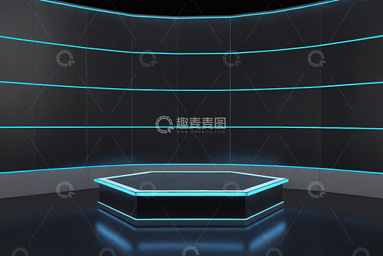 现代科技感舞台展示台场景