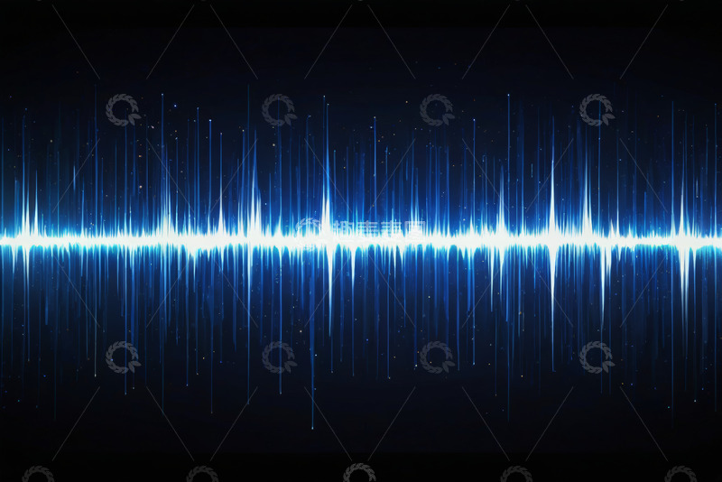 高清大图下载【趣麦麦图】蓝色音频波形可视化效果