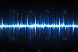 蓝色音频波形可视化效果