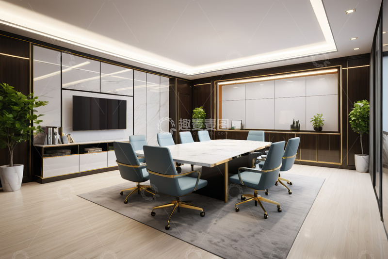 高清大图下载【趣麦麦图】现代风格商务会议室场景