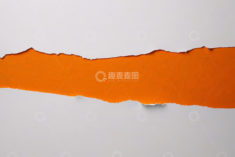 高清大图下载【趣麦麦图】撕开白色纸张露出橙色背景