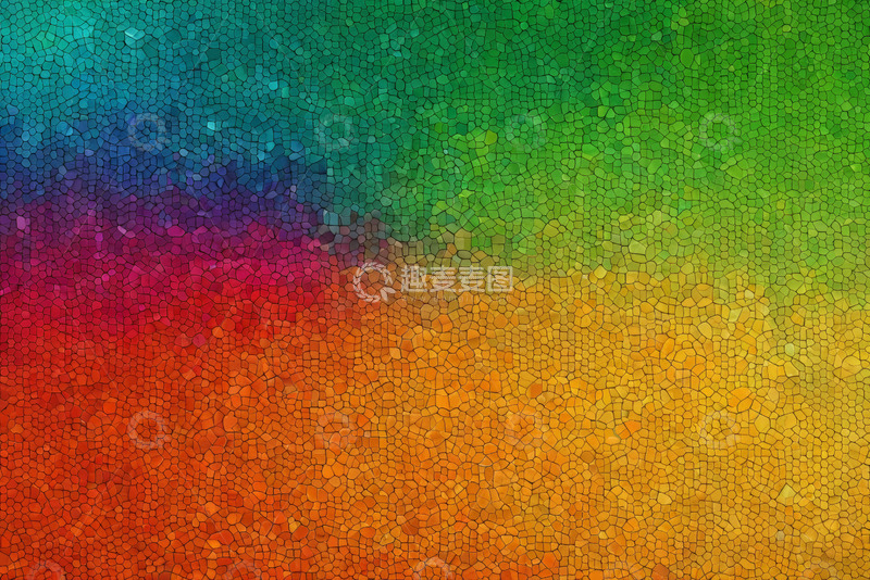 高清大图下载【趣麦麦图】彩色马赛克渐变背景素材