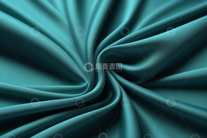 高清大图下载【趣麦麦图】蓝绿色丝绸布料纹理特写