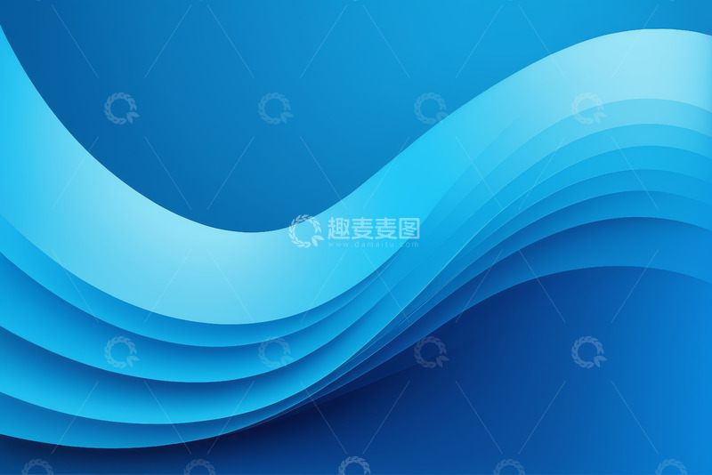 高清大图下载【趣麦麦图】蓝色抽象波浪背景图