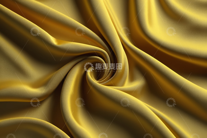高清大图下载【趣麦麦图】黄色丝绸布料纹理特写