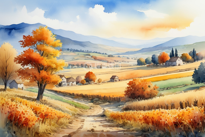 高清大图下载【趣麦麦图】秋季乡村田园风光