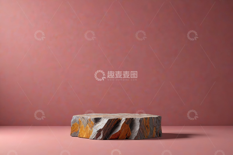 高清大图下载【趣麦麦图】粉色背景上的石质平台