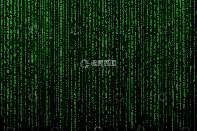 高清大图下载【趣麦麦图】绿色数字矩阵背景素材