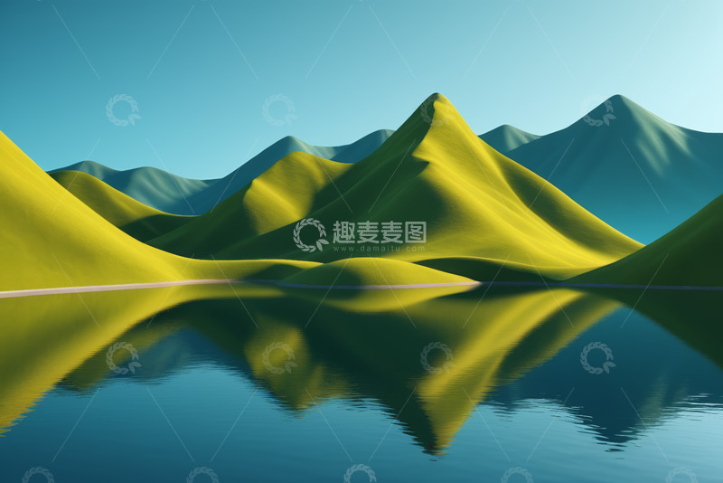 高清大图下载【趣麦麦图】山丘湖泊自然风光