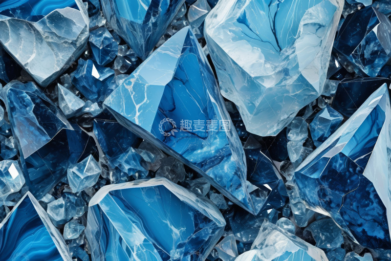 高清大图下载【趣麦麦图】蓝色水晶簇特写素材
