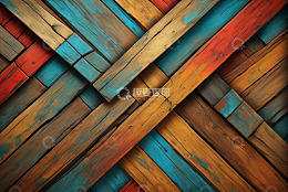 彩色交错木板纹理背景