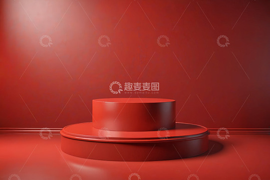 红色平台展示台