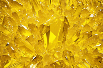 黄色水晶微距特写