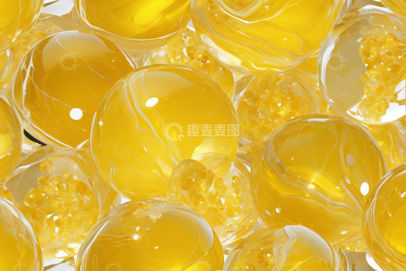高清大图下载【趣麦麦图】黄色透明球体素材
