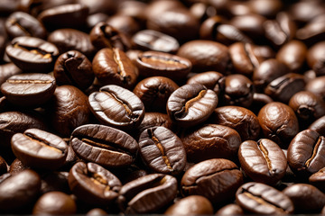 特写烘焙咖啡豆