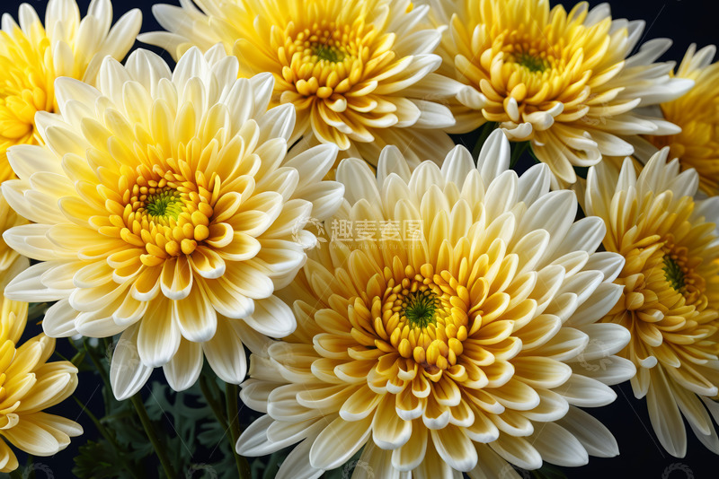 高清大图下载【趣麦麦图】黄色菊花微距特写