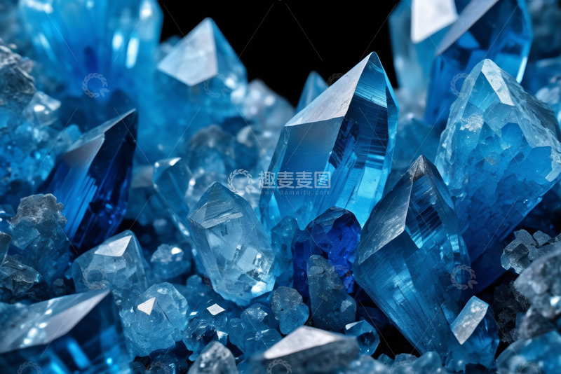 高清大图下载【趣麦麦图】蓝色水晶微距特写