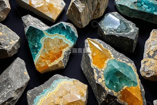 多彩矿石特写素材