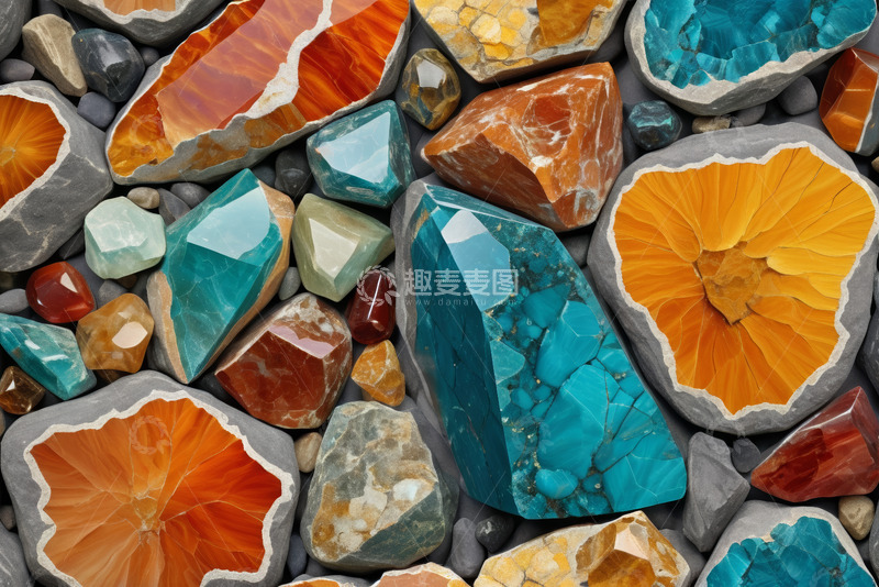 高清大图下载【趣麦麦图】多彩宝石与石头特写素材