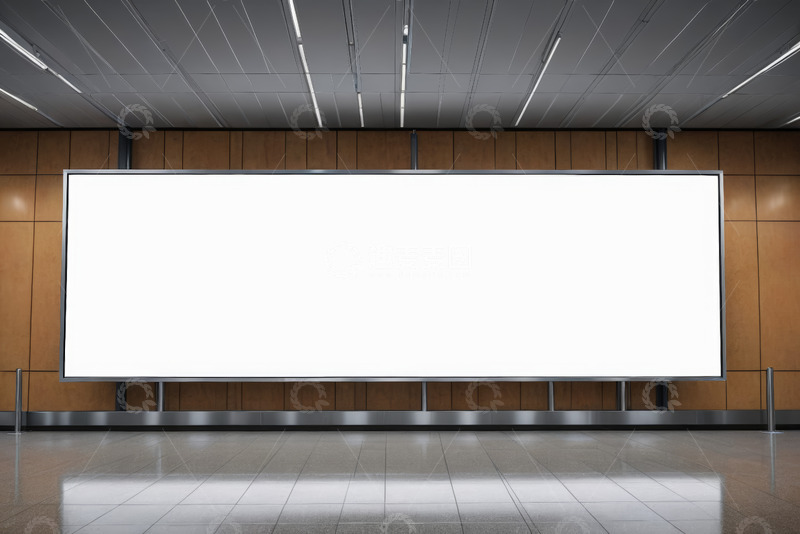 高清大图下载【趣麦麦图】室内空白广告牌展示场景