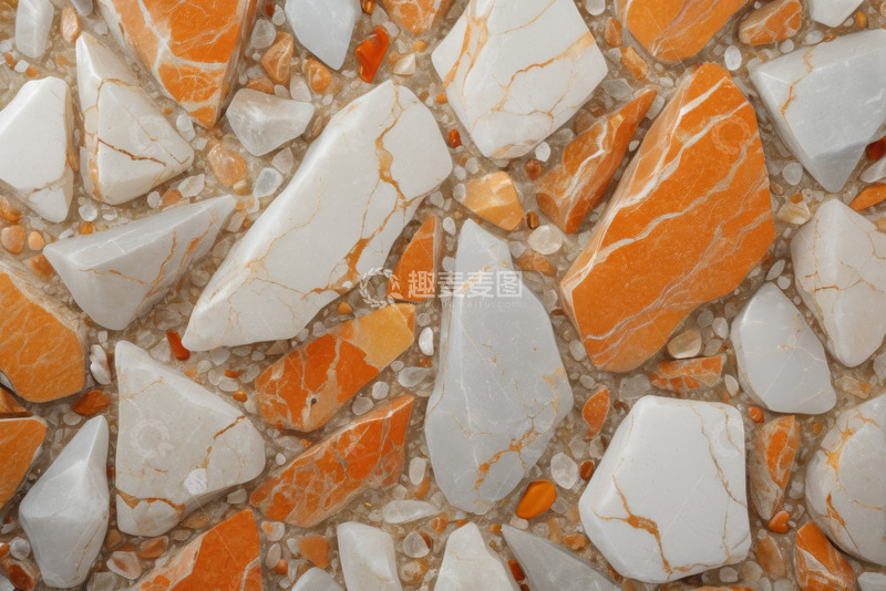 高清大图下载【趣麦麦图】橙白相间碎石纹理