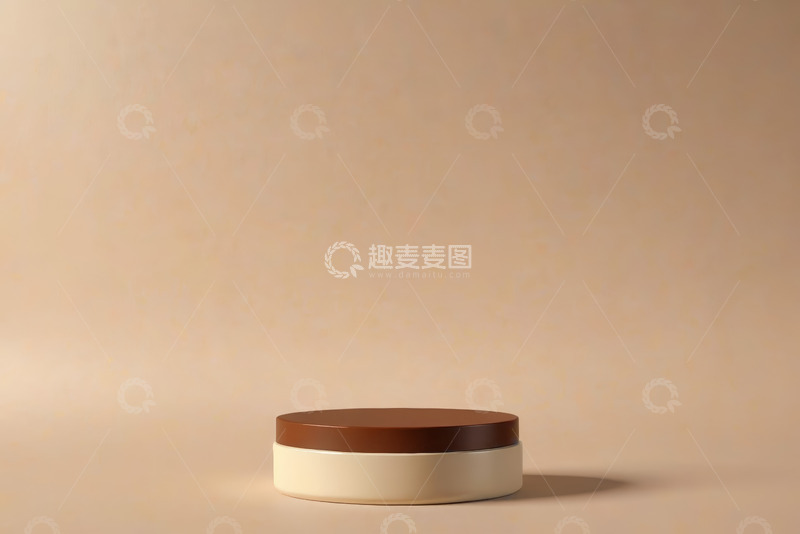 高清大图下载【趣麦麦图】简约背景下的圆形产品展示台