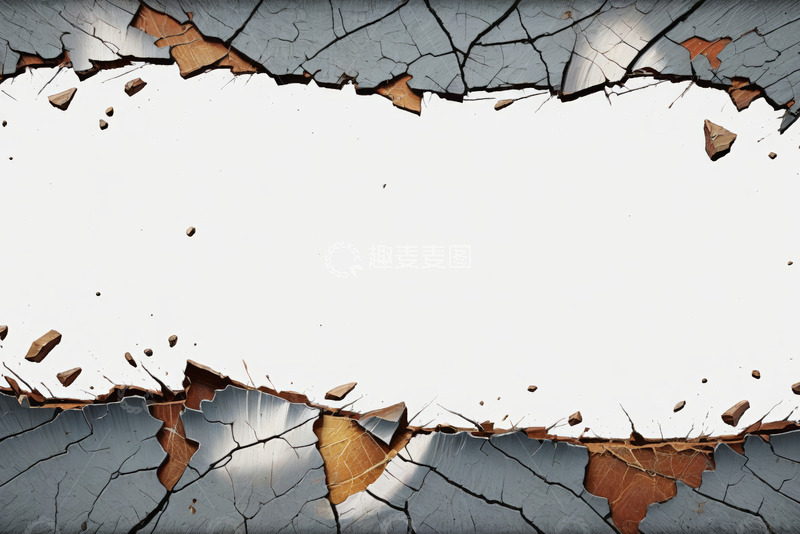 高清大图下载【趣麦麦图】墙面破裂露出空白区域