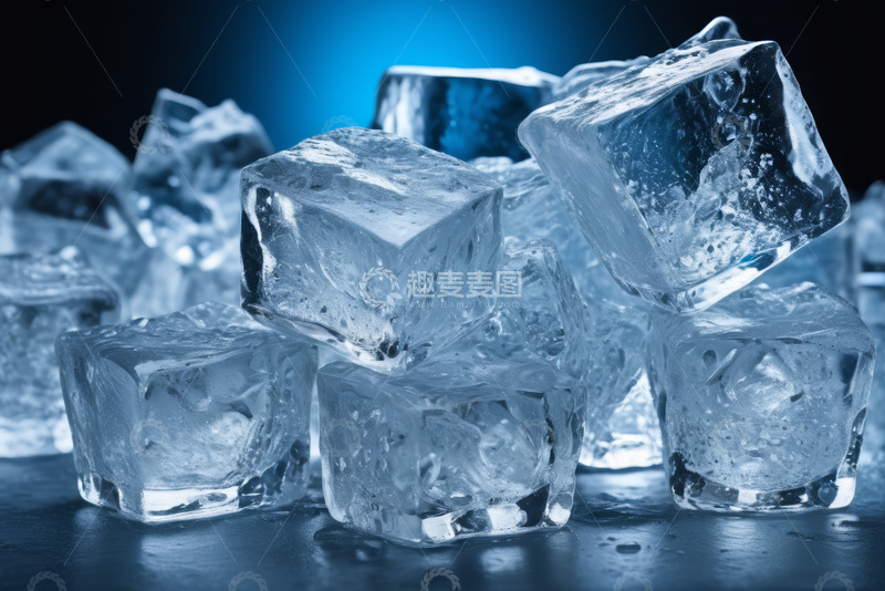 高清大图下载【趣麦麦图】晶莹剔透的立方体冰块