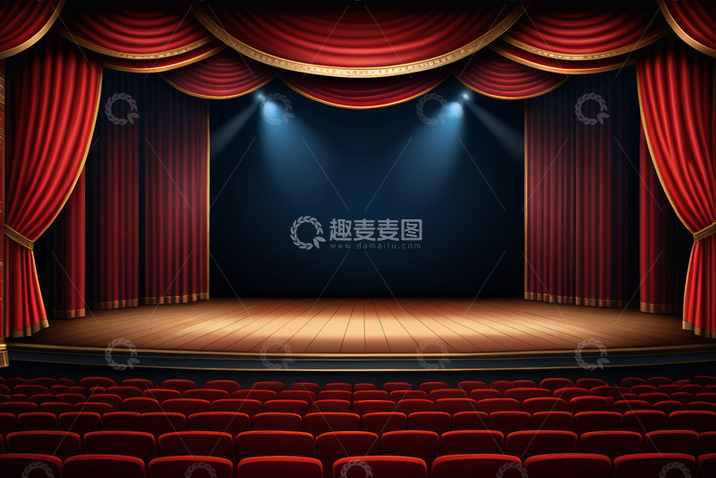 高清大图下载【趣麦麦图】剧院舞台与观众席场景