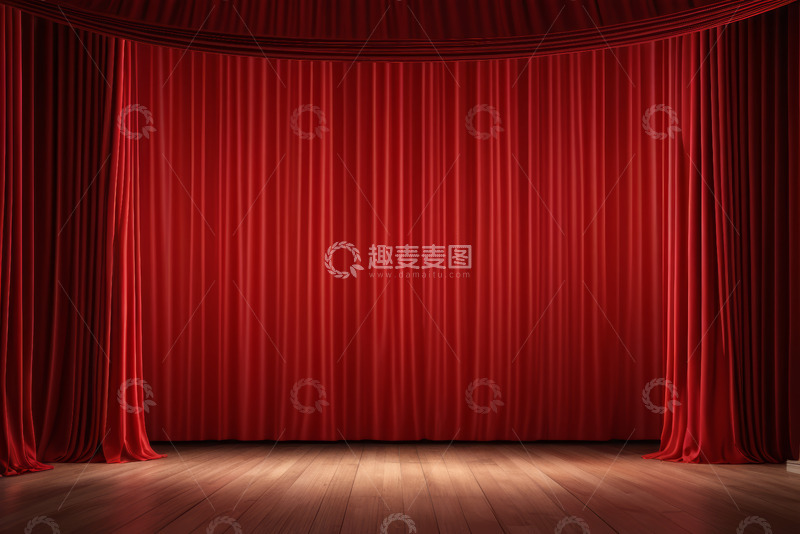 高清大图下载【趣麦麦图】红色幕布舞台场景