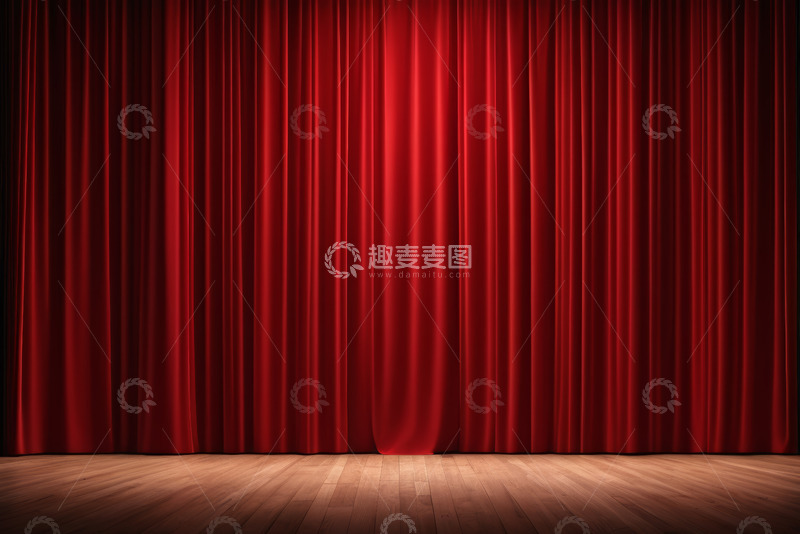 高清大图下载【趣麦麦图】舞台红色幕布场景