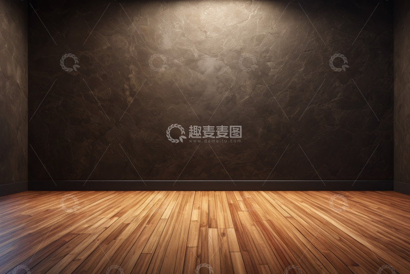 高清大图下载【趣麦麦图】室内深色墙面搭配木质地板