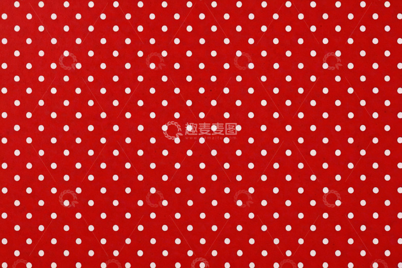 高清大图下载【趣麦麦图】红色背景白色波点图案