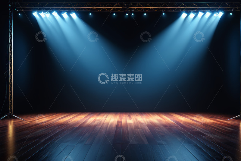 高清大图下载【趣麦麦图】聚光灯下的空旷舞台