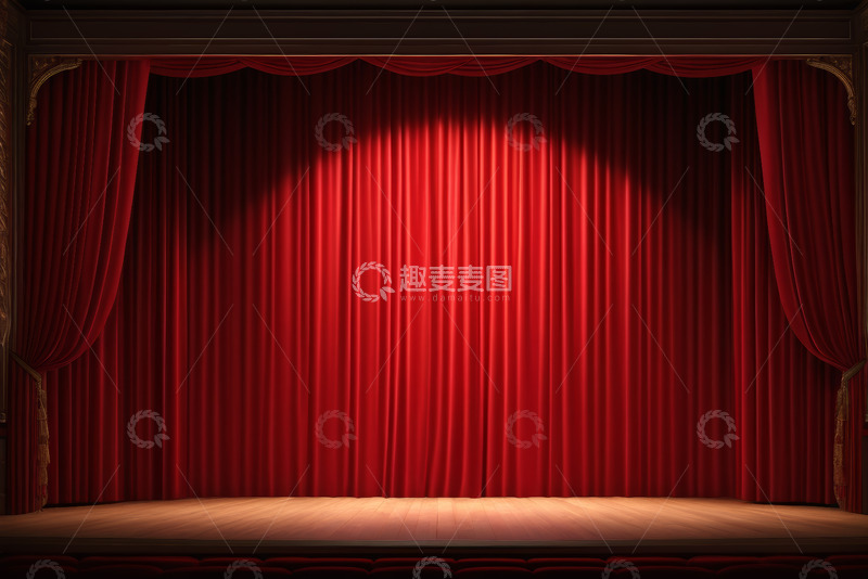 高清大图下载【趣麦麦图】舞台红色幕布场景