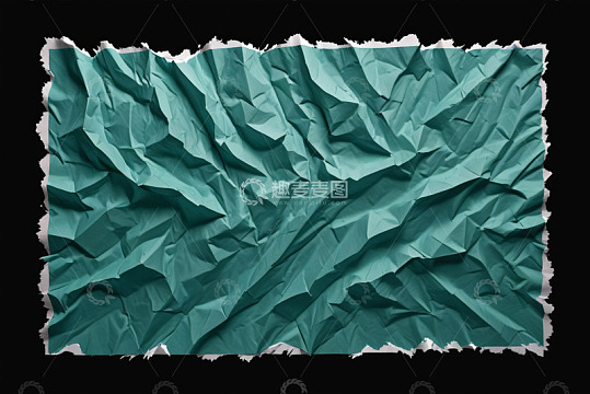 绿色褶皱撕破纸张素材