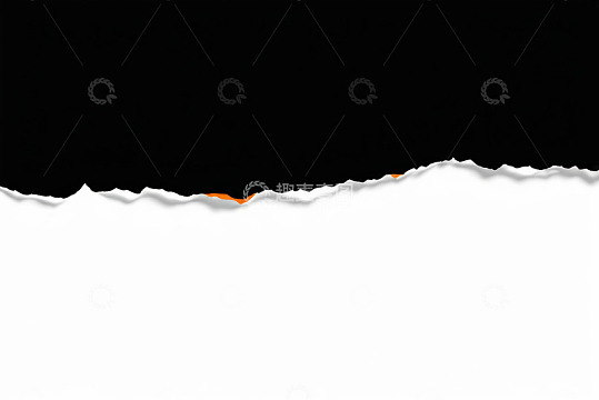 撕开一角的黑白纸张背景