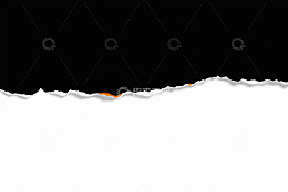 撕开一角的黑白纸张背景