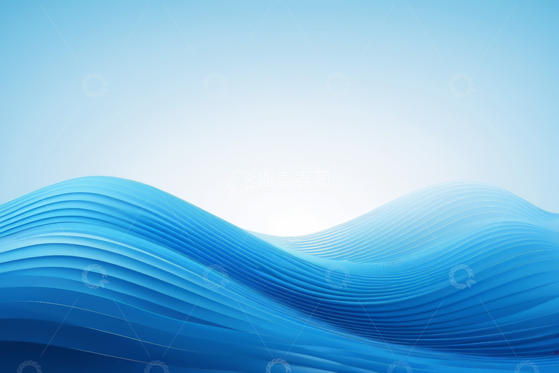 高清大图下载【趣麦麦图】蓝色波浪抽象背景图