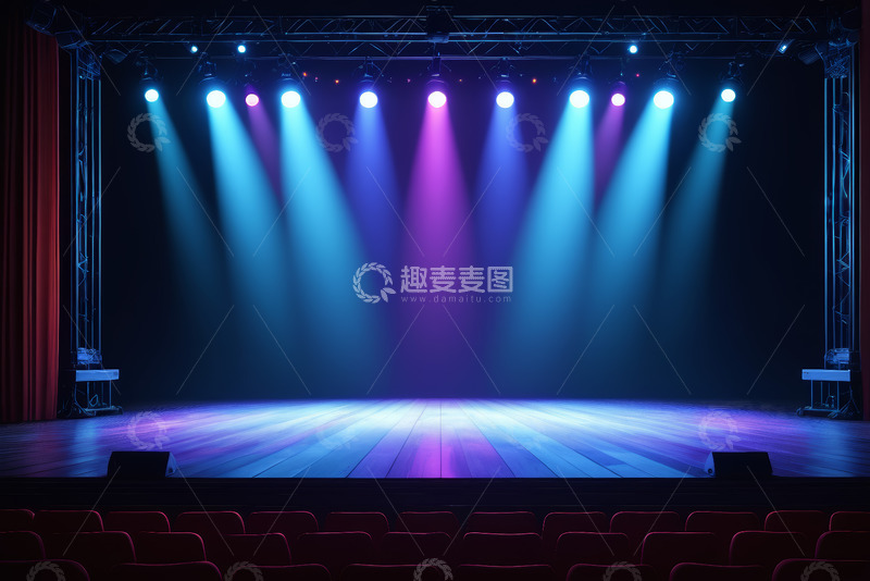 高清大图下载【趣麦麦图】聚光灯下的空旷舞台
