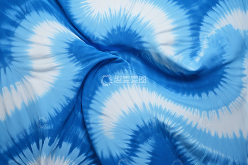 高清大图下载【趣麦麦图】蓝白扎染织物纹理特写