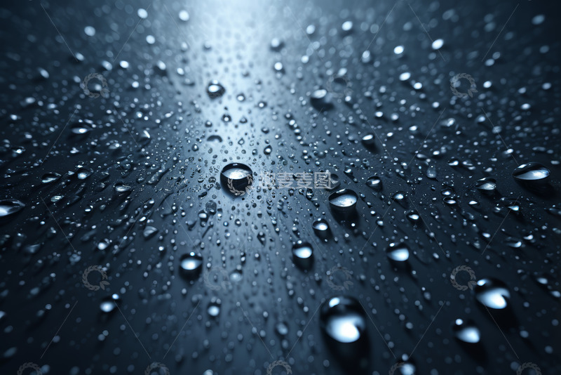 高清大图下载【趣麦麦图】深色背景上的水滴微距画面