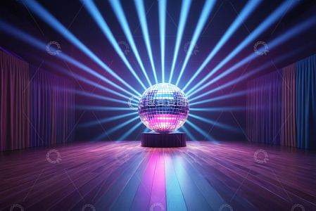 迪斯科球灯光派对场景